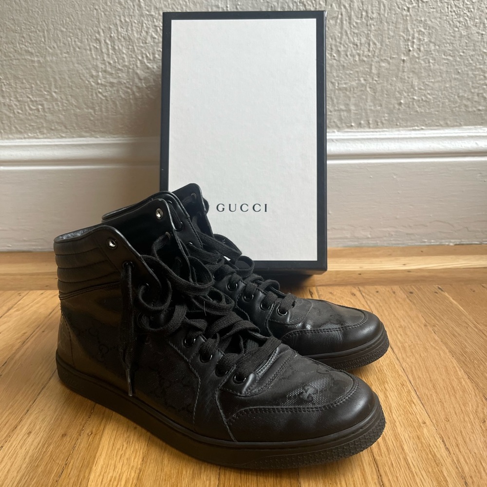 Black Gucci Hightop Sneakers